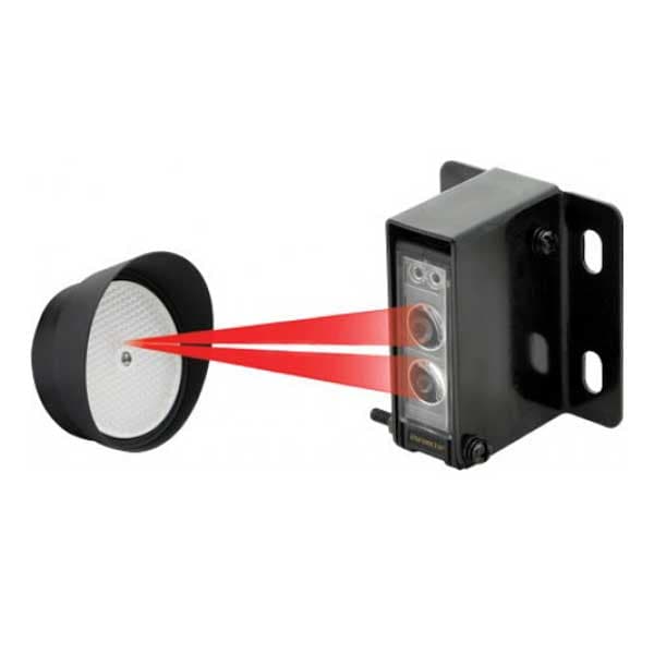 Reflective Photobeam Sensor, range: up to 45ft (14m), 12-30VDC/VAC 60Hz 100mA, monitored